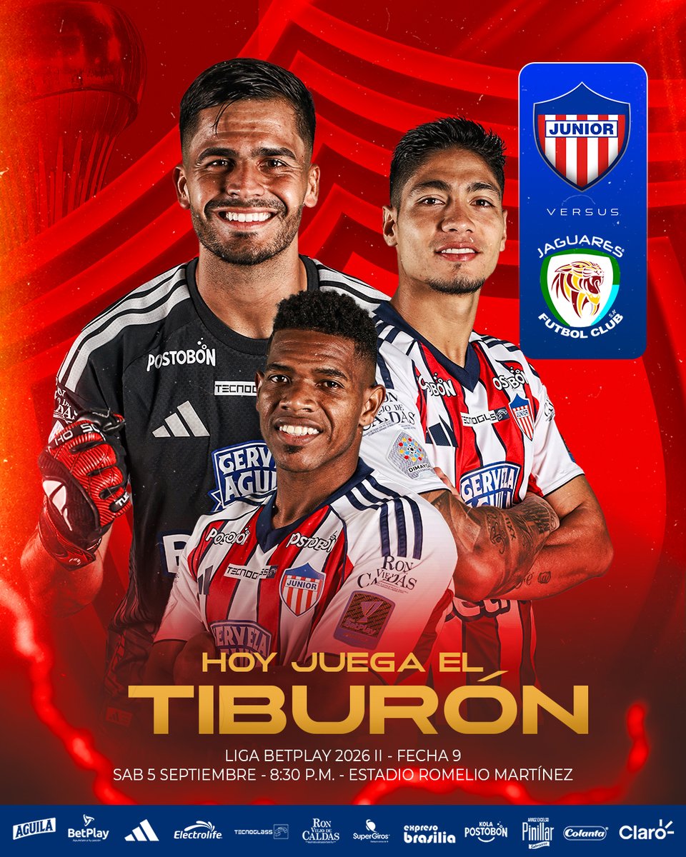 JuniorClubSA's tweet photo. 🔥🦈 ¡HOY JUEGA EL TIBURÓN!
¡TODOS AL ROMELIO!

#VamosJunior https://t.co/07p86udKz3