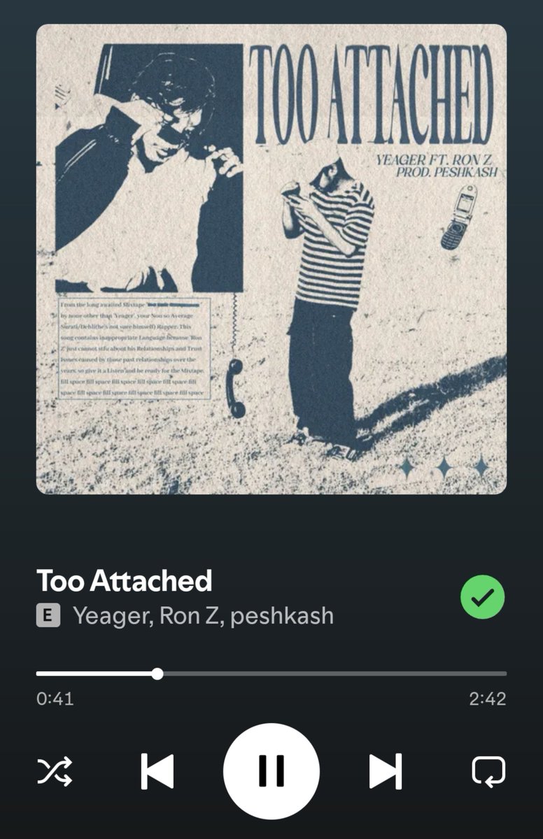 Ron_Zenin's tweet photo. Too Attached is out!!!
Bohot Dill se banaya hai and kaafi mehenat lagi hai. So give it a Listen 🫶. @Yeagermusic @pechkastyagi 
https://t.co/TXgXDUM9gQ https://t.co/e0uGYkQdjV