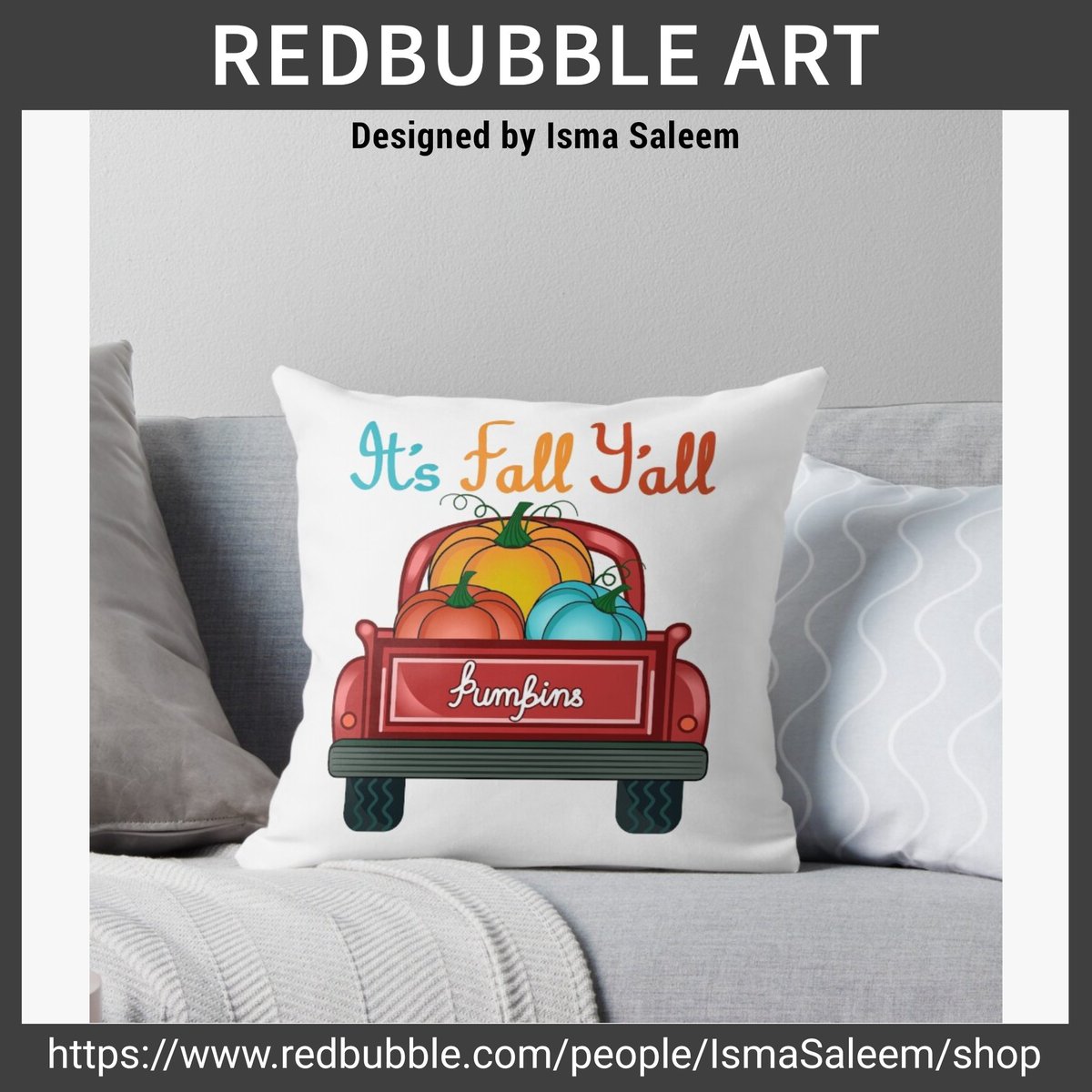 ismasaleem's tweet photo. It's Fall Y'all Pumpkin Truck
Designed and sold by
Isma Saleem
#redbubble #pillow #throwpillows #homedecor #bedding #falldecor #pumpkinseason #findyourthing #RBandME
@redbubble
Buy now
https://t.co/B8IECk6SAq https://t.co/Dvxfz5U366