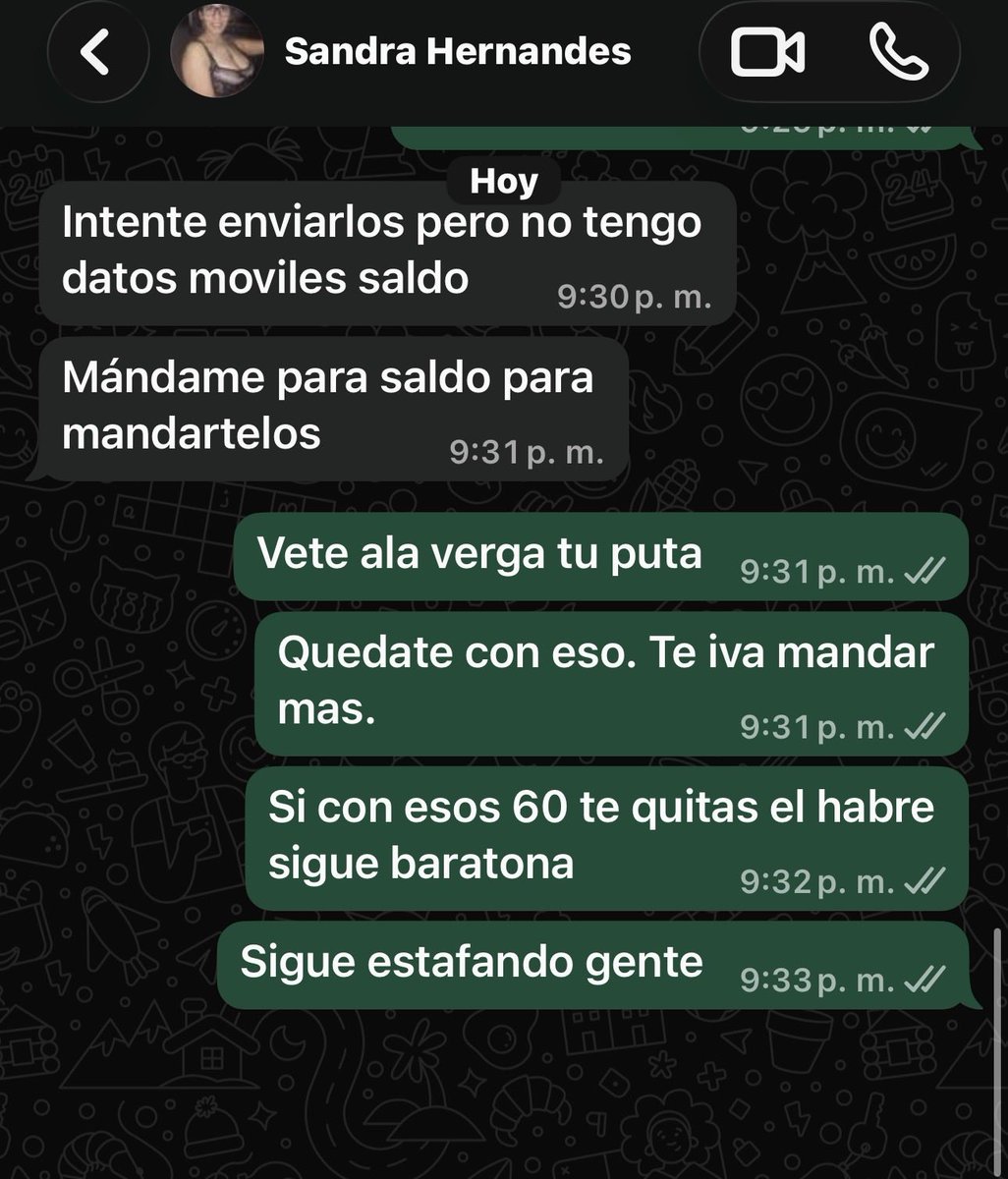 Mikiverhoon's tweet photo. @Clarahern1998 Es estafa no envian ni videos ni nada https://t.co/7LbH12LUuy