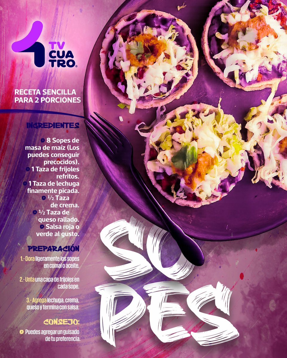 tv4guanajuato's tweet photo. 🇲🇽 🤤 ¡Que no falten los sabores que nos representan! Hoy toca preparar unos deliciosos sopes, una receta fácil, rendidora y perfecta para disfrutar en familia 🌶️ 🫓

#FelicidadQueConecta #MesPatrio #ComidaMexicana #TVCUATRO https://t.co/H6wa30BFQA