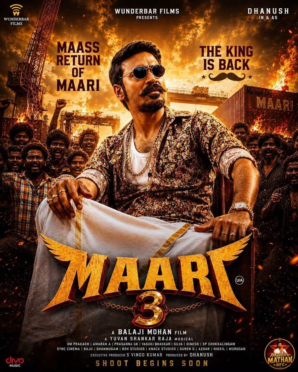 8DHANUSHPANDI4's tweet photo. Maas return of #MAARI...🔥😍🔥

@dhanushkraja @wunderbarfilms https://t.co/FVbIcoNxWb