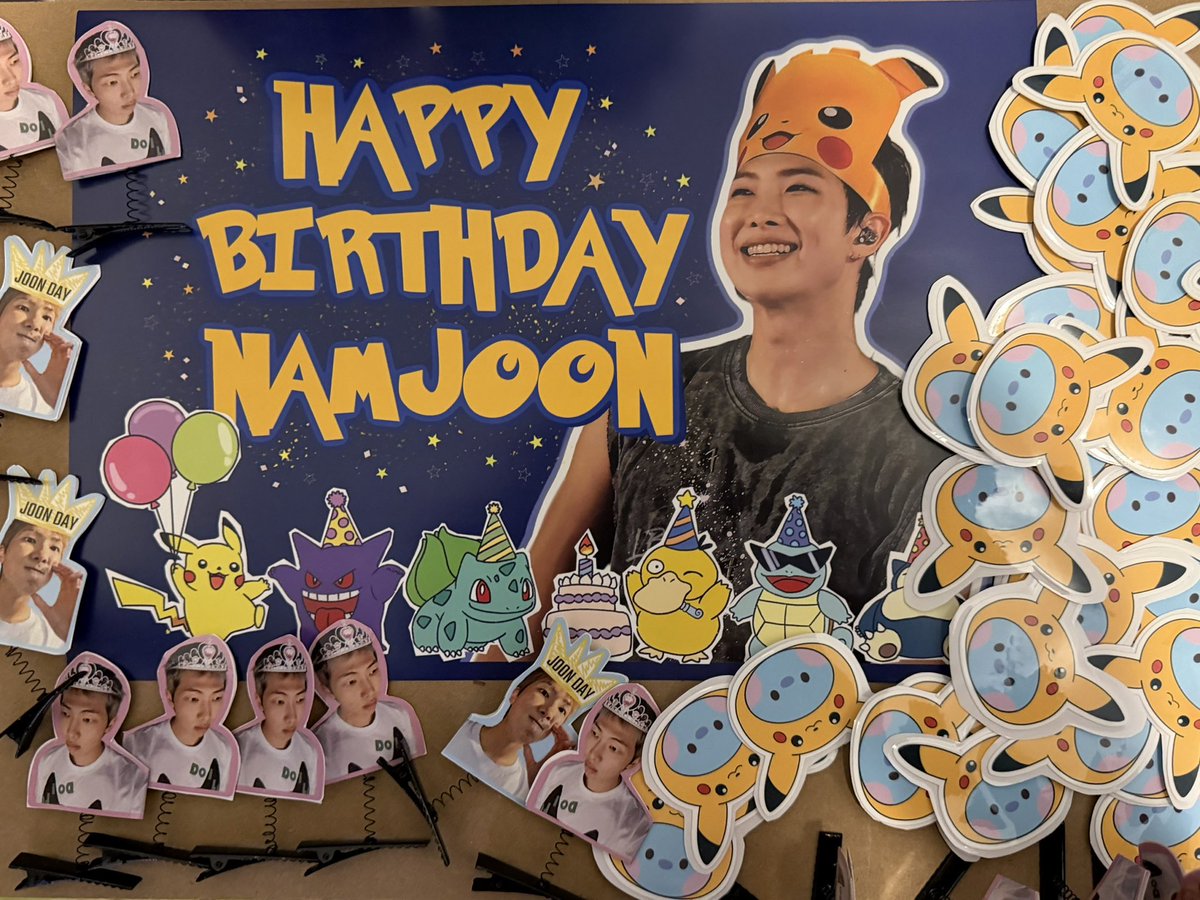 melindabakes's tweet photo. joonie’s surprise party is almost hereee 🙌 
 
come find me for party favors/ freebies heh 
bday banner ✅
party hair clips ✅ 
Pika Koya magnets ✅ https://t.co/YqgiwJn5kV