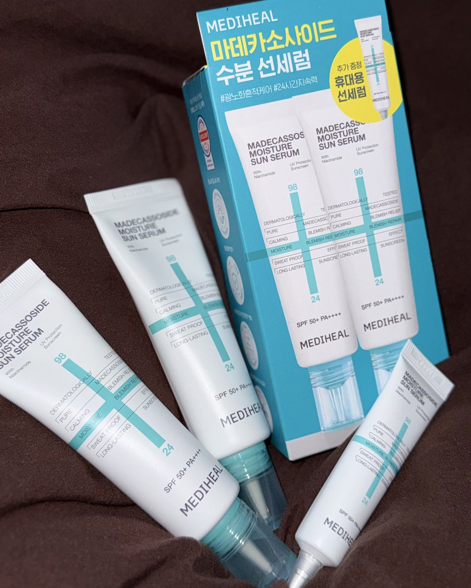 Ee00h7942's tweet photo. #RT이벤트 #제품제공
데일리 선세럼으로 사용하기 좋은 메디힐 마데카소사이드 수분 선세럼 단품을 RT 해주신 3분에게 선물로 보내드려요!

사용해보고 너무 마음에 들었던 건 가볍고 촉촉한 제형이에요
선세럼이라 묵직하고 답답한 느낌이 아니라 세럼처럼 촉촉하게 발려서 피부에 쫀쫀하게 밀착돼요 https://t.co/PTTmQpbycy