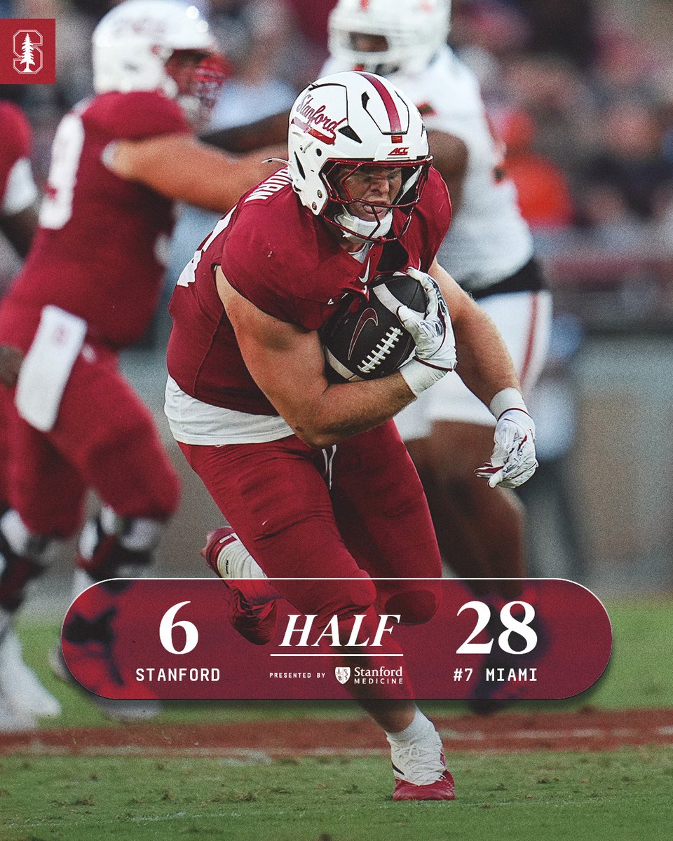 Stanford Football: At the half.