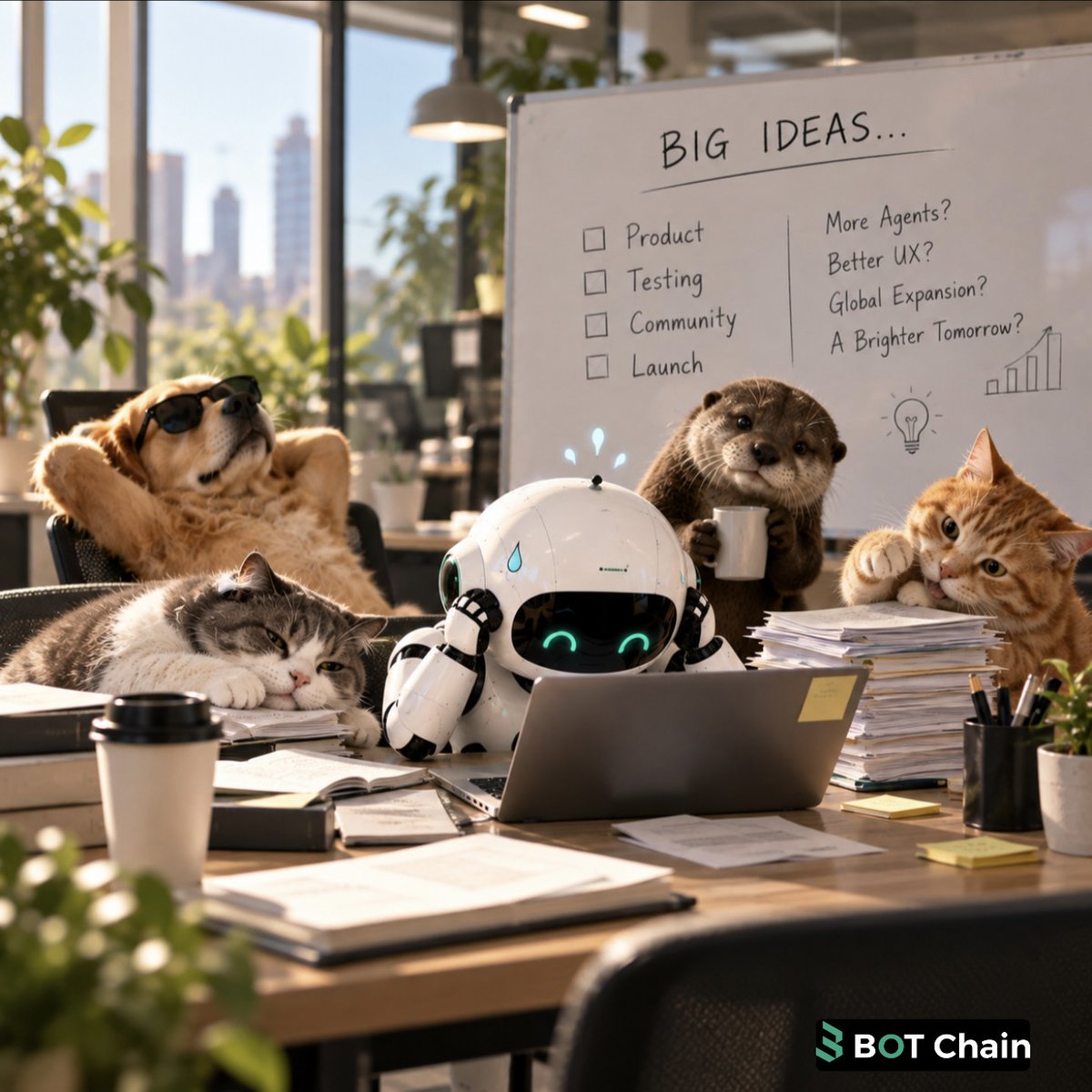 BOTChain_ai's tweet photo. Behind every successful launch:

10% ideas
20% meetings
70% one Agent doing everything 🤖😭

AI Agent Launchpad V1 — September 7. https://t.co/WHvs2aq0yh