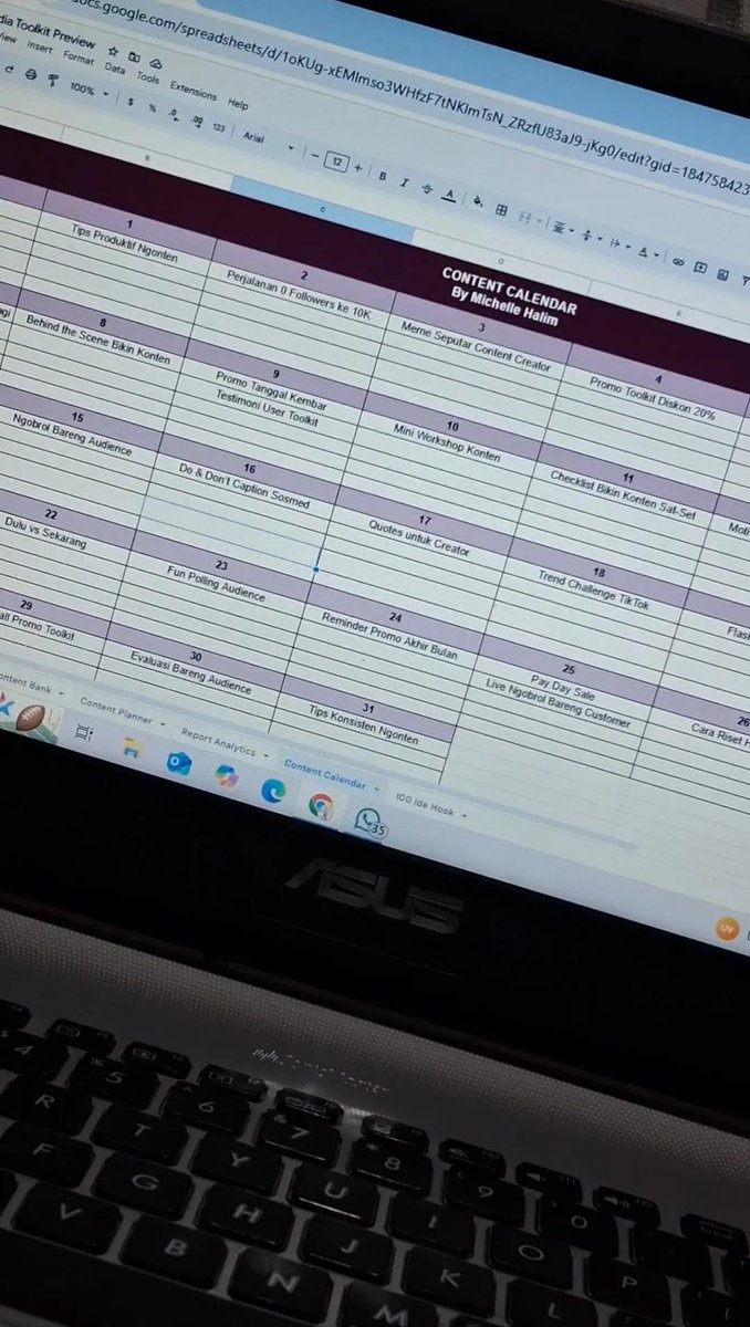 ichell_store's tweet photo. Ini template yang bantu aku nerapin sistem ngonten yang efektif biar gak burnout, mulai dari content bank, content planner, content calendar, report analytics, dan BONUS 100 hook FYP juga🔥 https://t.co/4fXD7GIWAP
