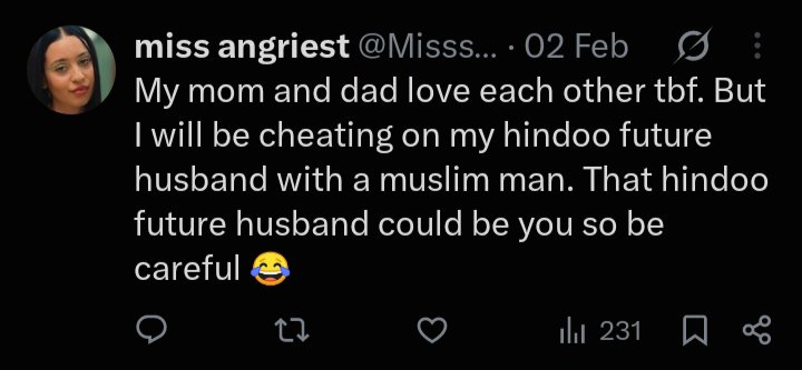 itsme_aaravvv's tweet photo. btw this account is run by a 40+ divorced muslim man whose muslim wife cheated on him with a hindu man. since then he is catfishing as a woman. https://t.co/bEhWHCac1M