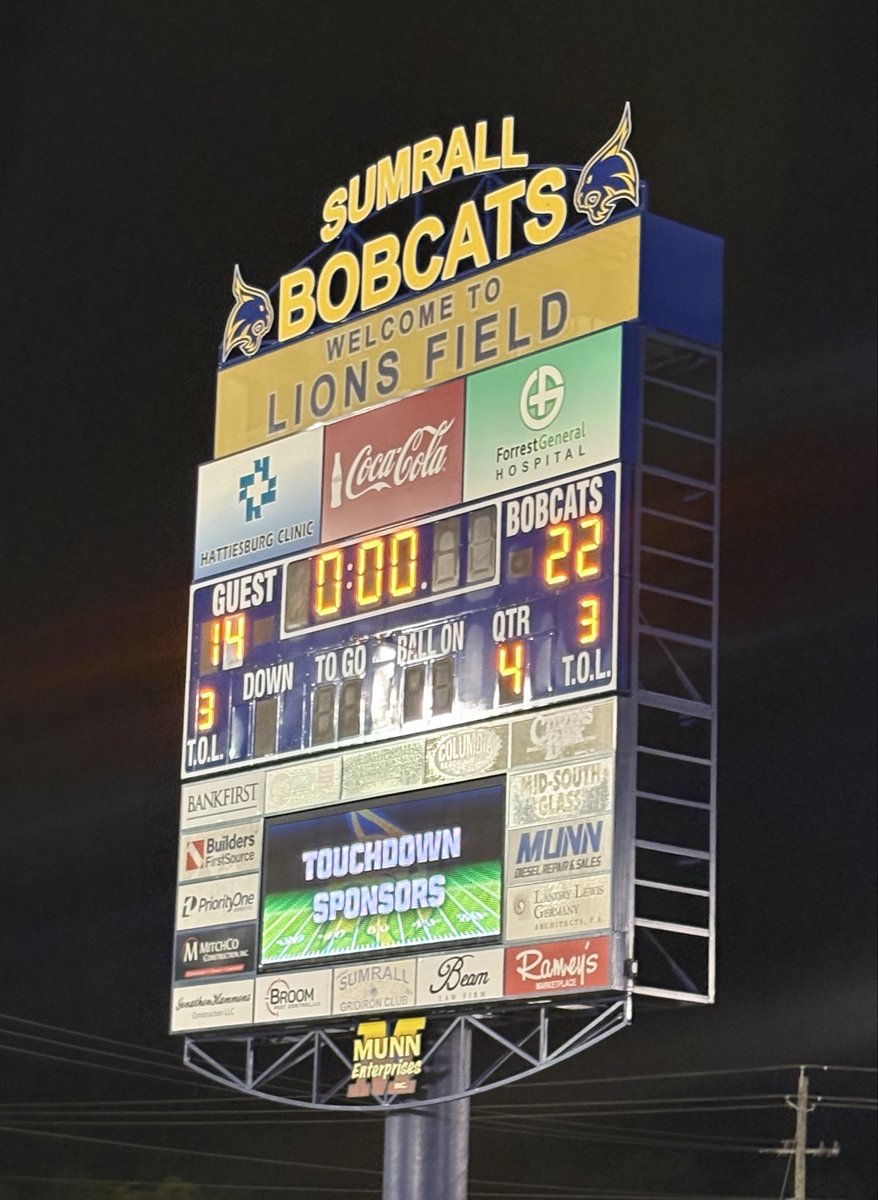 team_waters's tweet photo. 🔥🏈 Final!!! Big win for the Bobcats. They move to  2-0 on the year.

Sumrall - 22
JDC - 14

@Andy_Villamarzo
@blake_levine
@robbiefaulk1878
@WCBIENDZONE 
@MSHighSports 
@MS98scores
@SocialSportsMs 
@CoastFootball https://t.co/Zy5LpxtIV4