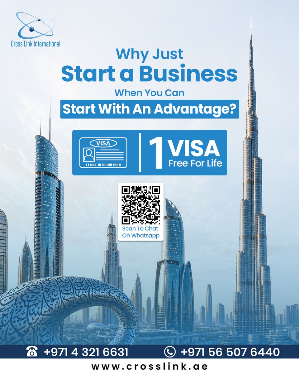 MonSeVillaTorO's tweet photo. Start your UAE business with 1 Visa Free for Life and build a stronger foundation from day one. More value, more advantage for your new venture. Contact Crosslink International today. https://t.co/Lnsy7UOFPp