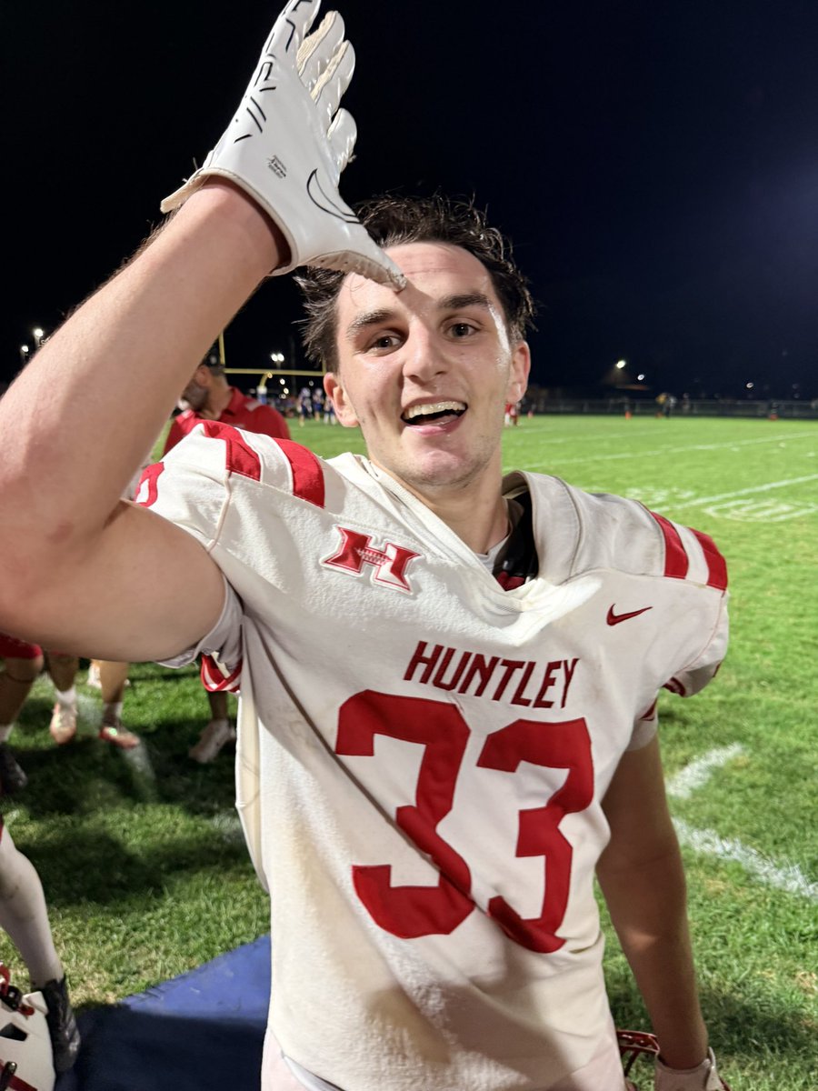 HuntleyFB's tweet photo. TURNOVER TWEET #3!!! Senior DB “Rylan Island”Thompson intercepts a D-C pass at the Huntley 48-yd line a HOUSES IT FROM 52 YARDS OUT! 

TURNOVER TUESDAY ON A FRIDAY FOR ONE LAST TIME… https://t.co/5NV5NYC9Do