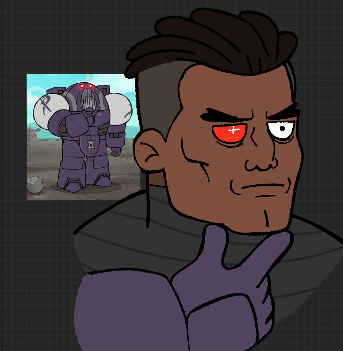 Skwimpler's tweet photo. My Terry #headcanon under his grill #spaceking (thank you for the inspiration @ReignTheMain hehe) 
I will take suggestions on anything I can add or change to him https://t.co/h9iI3tZ8Yk