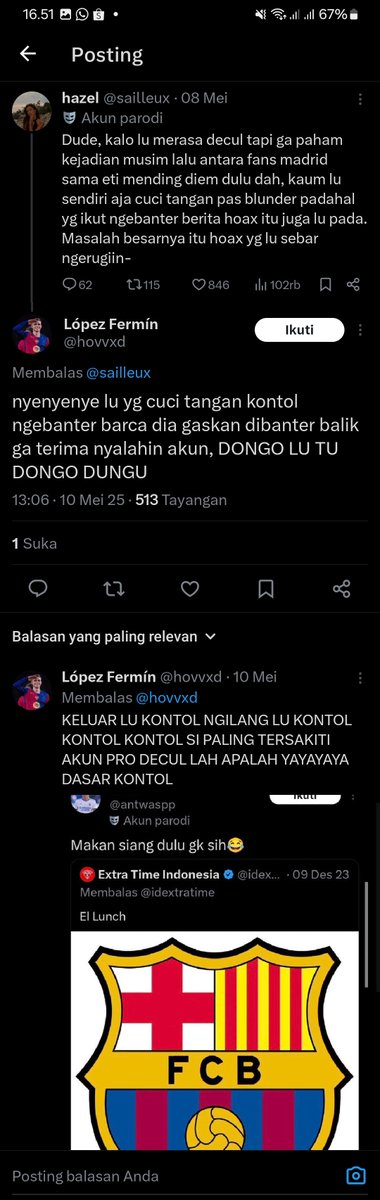 zzrrae's tweet photo. @ill_hamdsome_4u @Llaminymal @barcastuff_idn tuh cewekk emg dari tahun lalu gw debatin muluu cok opininya tolol semuaa, ujung²nya playing victim lagii😭 bntrr lagi pastii ganti nick sama pp tuh buat nyapuin jejaknya😹 https://t.co/pXpNoGbKow