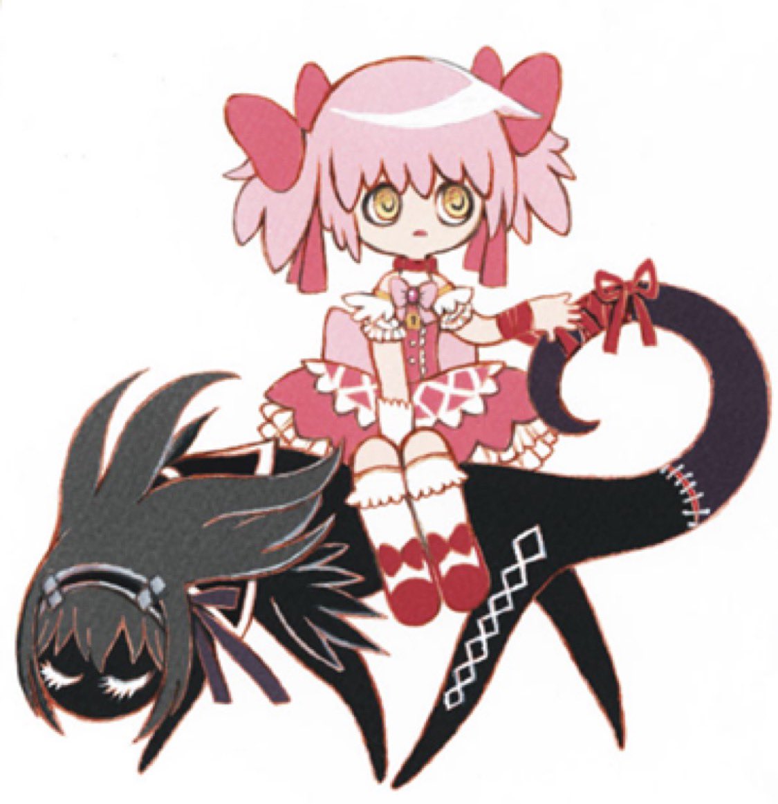madokaslove's tweet photo. the first time i saw this new official illustration, i didn't immediately start yelling about my love for madoka.. it just made me think, how can such a simple art hold so much symbolism ? ? https://t.co/hbLchwZ6mO