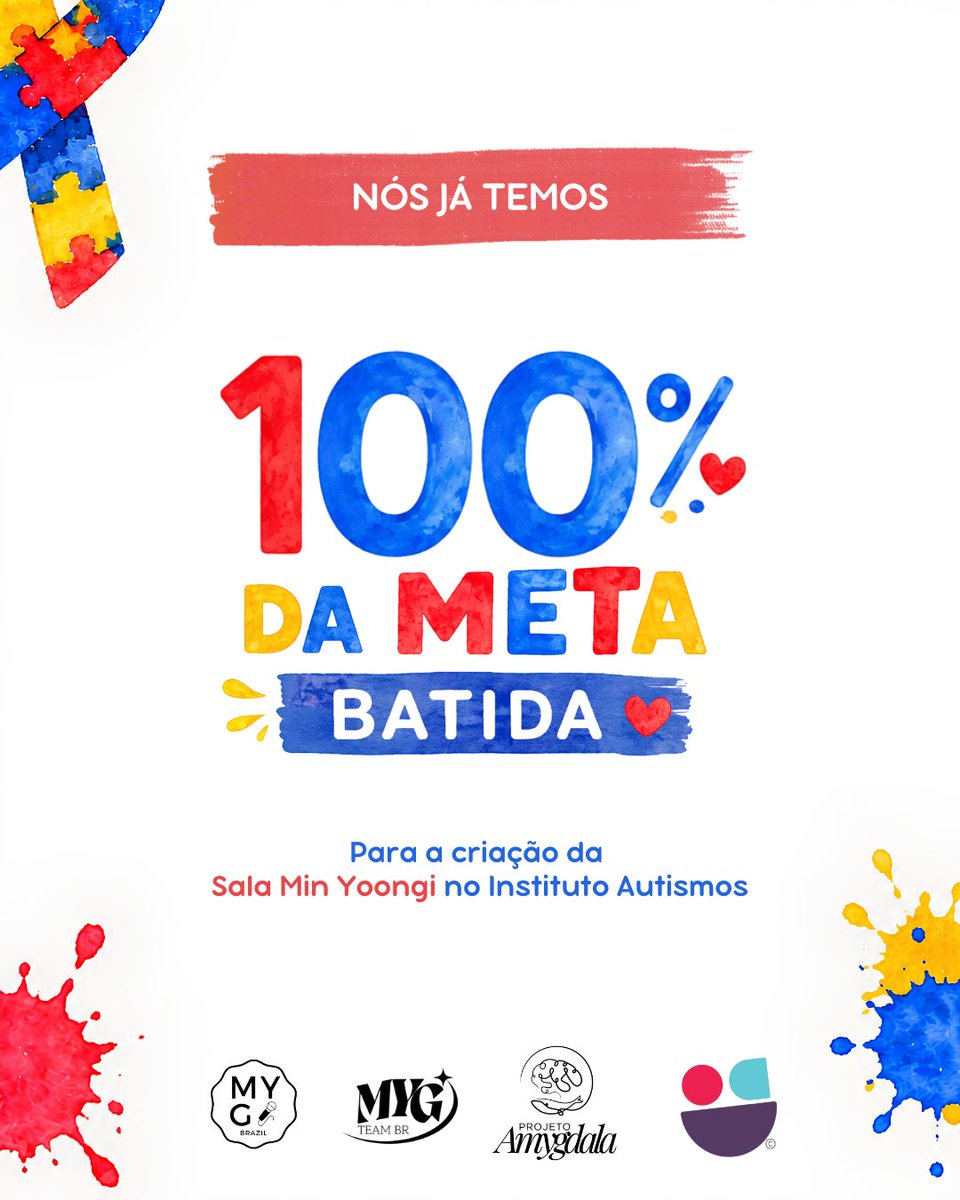 mygteambr's tweet photo. CONSEGUIMOS!!! 😭🤍

Hoje alcançamos a tão sonhada meta de R$ 15.000,00 do projeto “Future’s Gonna Be Okay”!!
Finalmente chegamos aos 100%, e podemos dizer mais uma vez: muito obrigada!

Nada disso seria possível sem cada um que participou, doou, divulgou, comprou nossa rifa, abraçou essa ideia e acreditou nela junto com a gente. Muito, muito obrigada! Cada contribuição fez a diferença e nos trouxe até aqui.

Com esse projeto, além de homenagearmos o Yoongi, seu legado e tudo o que ele representa para nós, teremos a oportunidade de transformar essa admiração em algo concreto: ajudar crianças autistas e suas famílias, contribuindo para que elas tenham mais autonomia, desenvolvimento e momentos de felicidade através da música.

O “Future’s Gonna Be Okay” é real!
E isso só foi possível porque vocês fizeram parte dessa história 💜

Obrigada por acreditarem e por fazerem acontecer!

Quem quiser continuar contribuindo para agregar no projeto, fiquem a vontade!
Todo recurso será destinado ao Instituito Autismos no atendimento às crianças.

@projetoamygdala @mygbrazil