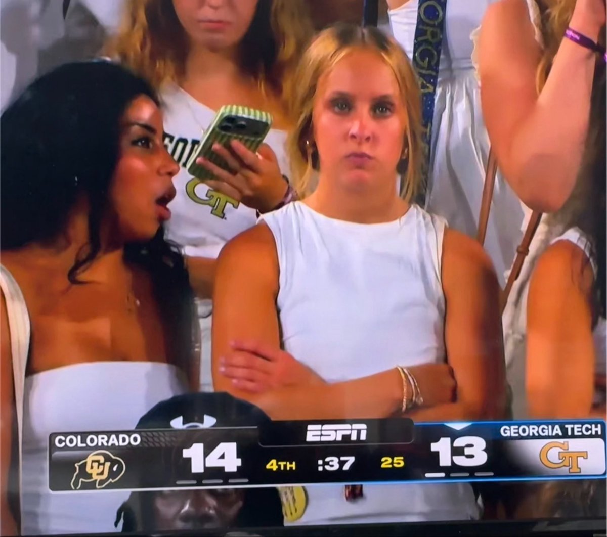 ChadFisher's tweet photo. My wife when I tell her I’m watching football tonight. And for 14 hours Saturday. And 8 hours on Sunday. https://t.co/gOXKptGeq9