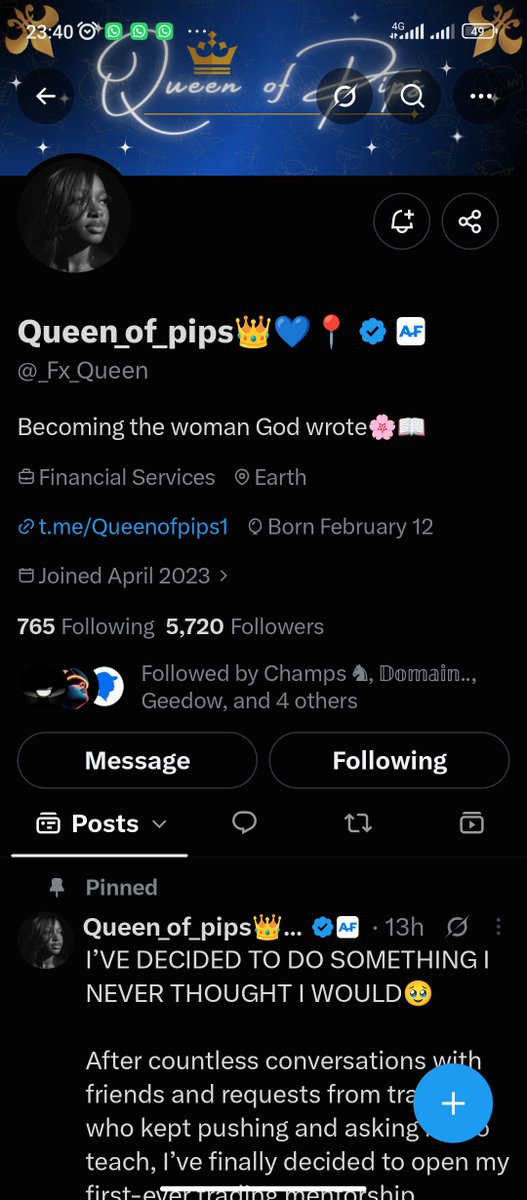 NOBLEOFCRYPTO's tweet photo. @freda_trades @AquaFunded @shepherd_fx @LewisAquaFunded @_Fx_Queen @jossy_sneh @DisconAcademy @De_Lucktrades 
@LaMikewest 
@Mikaelsonani_9 https://t.co/xpAAtxeX29