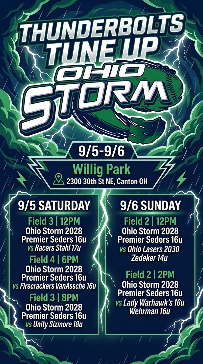 ChefJocie's tweet photo. Come join us this weekend-either in person or on GameChanger! Ohio Storm 2028 Premier Seders 16U🥎

#akron #travelsoftball #ohiostorm #Canton #firestoneclc
@ZipsSB @KentStSoftball @OhioStateSB @ToledoSoftball @BGSUSoftball https://t.co/HKfKU6Dgdg