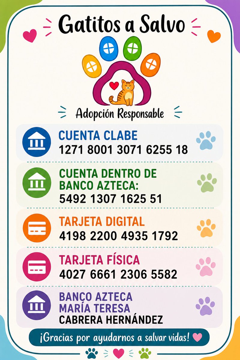 gatitosasalvo's tweet photo. 🚨 RIFA CON CAUSA: SOLO 100 NÚMEROS
🎟️ $150 c/u
✂️ Meta: 30 esterilizaciones en zonas de bajos recursos
❤️ 100% de lo recaudado será para esterilizar.
Y una sola persona se lleva TODO: 🎒🥤🎧📖👜🔑
📅 17 de noviembre
🏆 Gana quien tenga los últimos 2 dígitos del Premio Mayor de la Lotería Nacional.
Gracias a @raflescabrera y Xanny Cruz por donar los premios. ❤️
No necesitamos suerte. Necesitamos vender 100 boletos.
¿Quién quiere número? 👇🐾