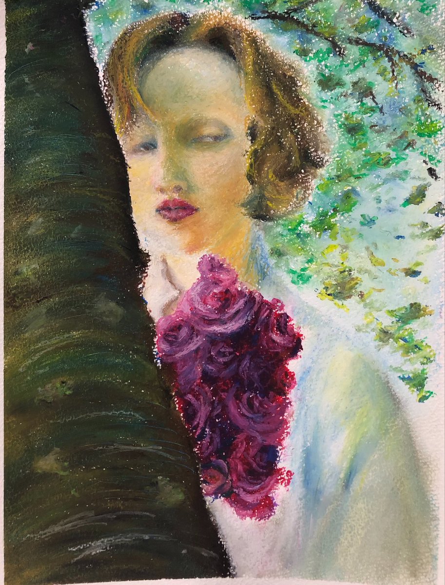 Vagulyarts's tweet photo. 初アートクレヨン。
エスキース

顔、薔薇、前髪:アートクレヨン
顔下地、薔薇下地、全体:サクラクレパス

マルマン水彩画用紙特厚口(A4)

#アートクレヨン 
#サクラクレパス https://t.co/ZCBebojY7T