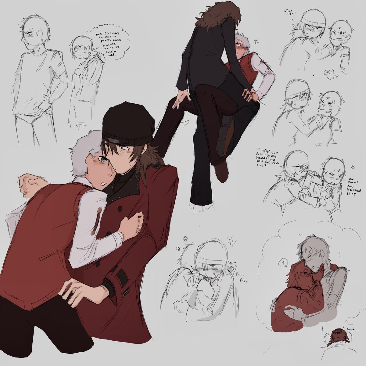 ourangboot's tweet photo. @miialona_misc yah yah! usually when i draw i do all my stuff in one day so ill i sketch a full page for that day and just pick from what i liked most to post, so i wnd ip with a lot of unposted stuff that didnt make the lineup 💔😔 https://t.co/hmDEGKzDEP