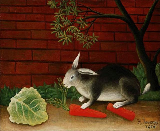 bijutsufan's tweet photo. アンリ・ルソー『うさぎ』
Henri Rousseau — The Rabbit's Meal 
1908年 バーンズ・コレクション https://t.co/3DW8dvSU7b