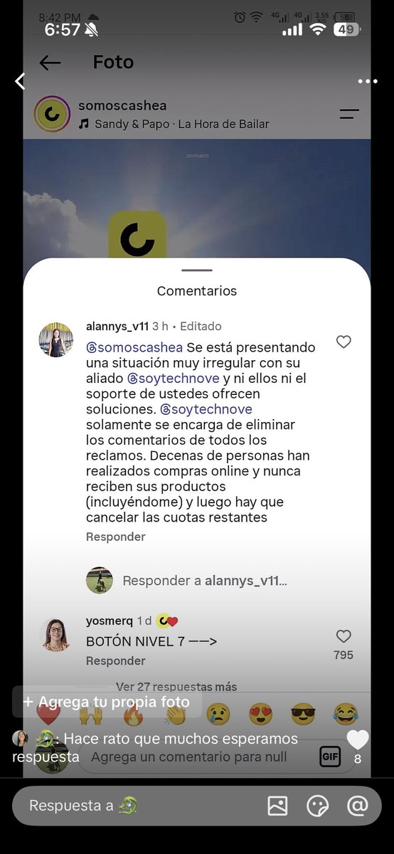 merachiis's tweet photo. @somoscashea Entonces no soy el único caso, a la persona del video le dieron respuesta, tengo que realizar un video también para que puedan darme una resolución rápida? Literal estoy agotando los canales de comunicación tanto como ustedes como con ALGIORNO que tiene opciones limitadas https://t.co/hUX4UFeXDk