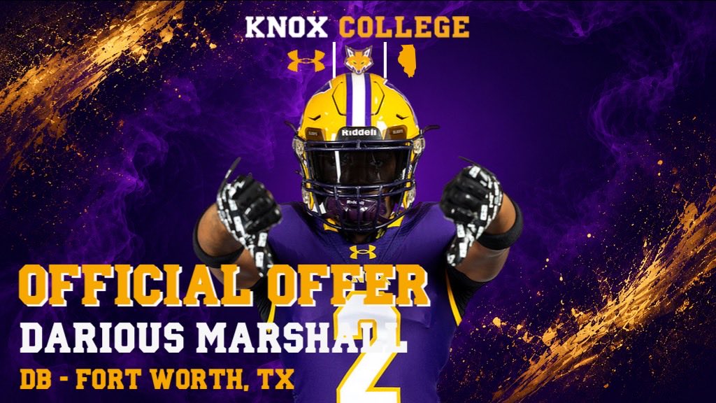 Darious_Marshal's tweet photo. After having a nice conversation with @trogersOLCoach I am blessed to receive my second offer to Knox college I want to Thank my coaches for pushing me @Coach870Cody @TheBkellSHOW_ @CoachC21_ https://t.co/CyCLnGjDEA