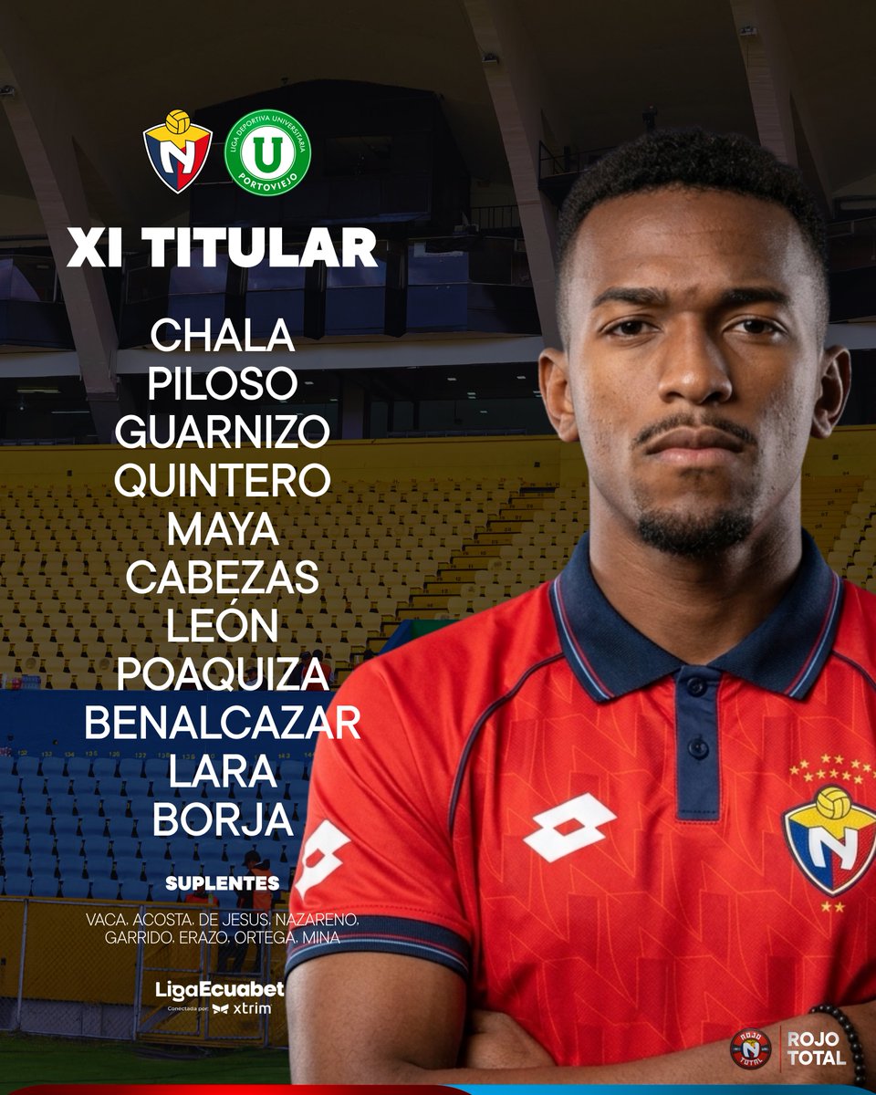 RojoTotall's tweet photo. ¡ONCE TITULAR DEL CLUB DEPORTIVO EL NACIONAL!

#ElNacional2026 https://t.co/gdESWYQb9v