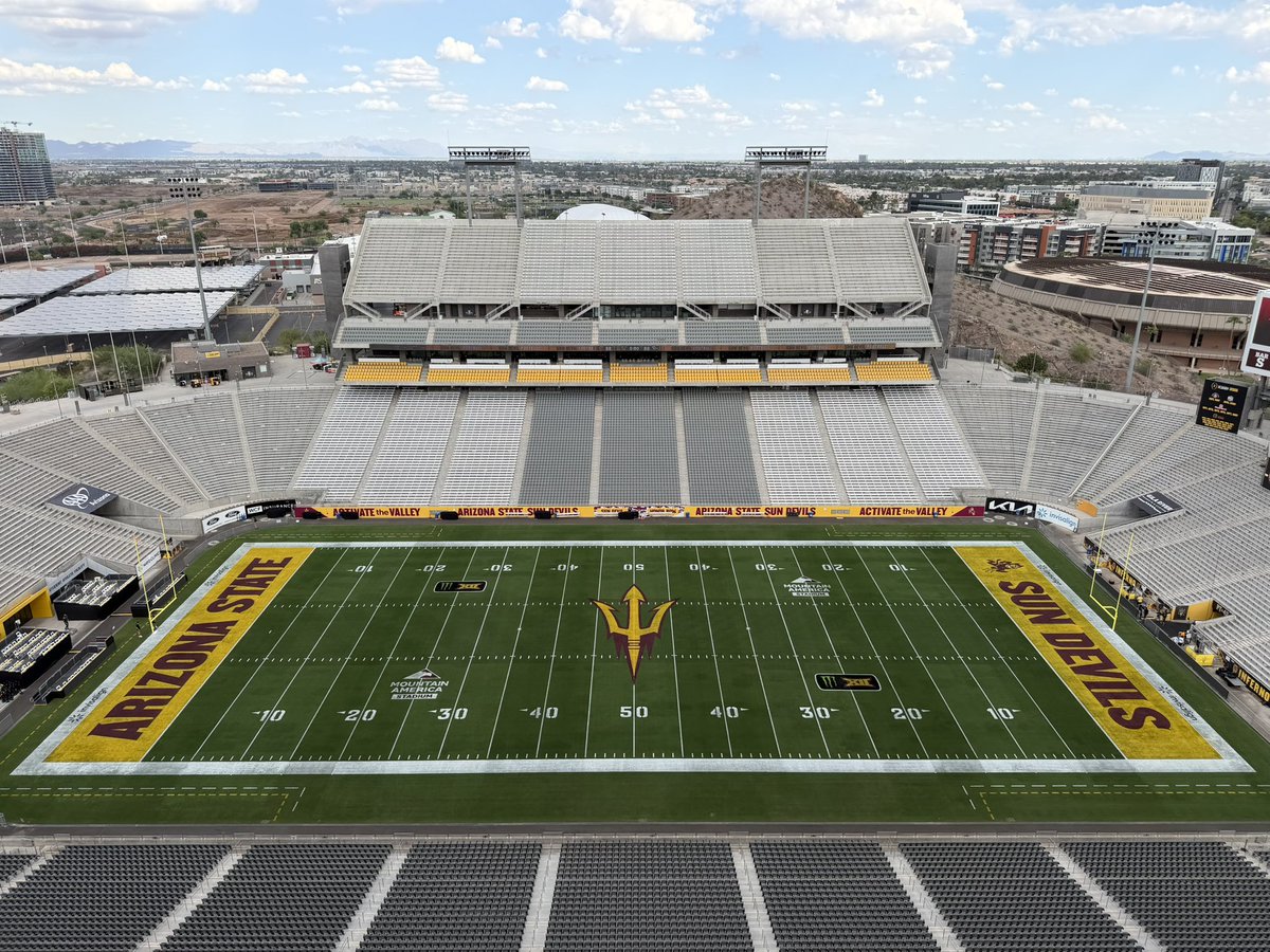 ASUGroundsCrew's tweet photo. Football is BACK… and so is Sparky 😏😈 https://t.co/5Lb2ZxZTld