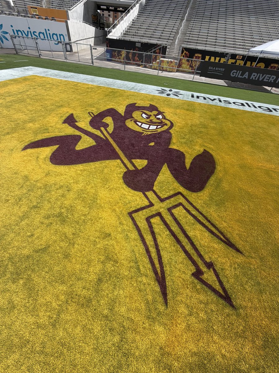 ASUGroundsCrew's tweet photo. Football is BACK… and so is Sparky 😏😈 https://t.co/5Lb2ZxZTld