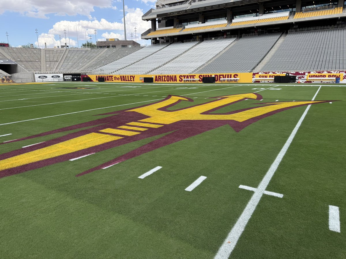 ASUGroundsCrew's tweet photo. Football is BACK… and so is Sparky 😏😈 https://t.co/5Lb2ZxZTld