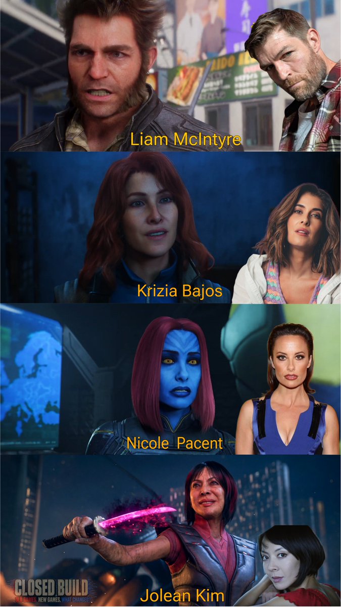 ClosedBuild's tweet photo. Marvel’s Wolverine: Real-Life Actors vs. Their In-Game Character Models 🐺🎮

#WolverinePS5 https://t.co/1f1gCIrG07