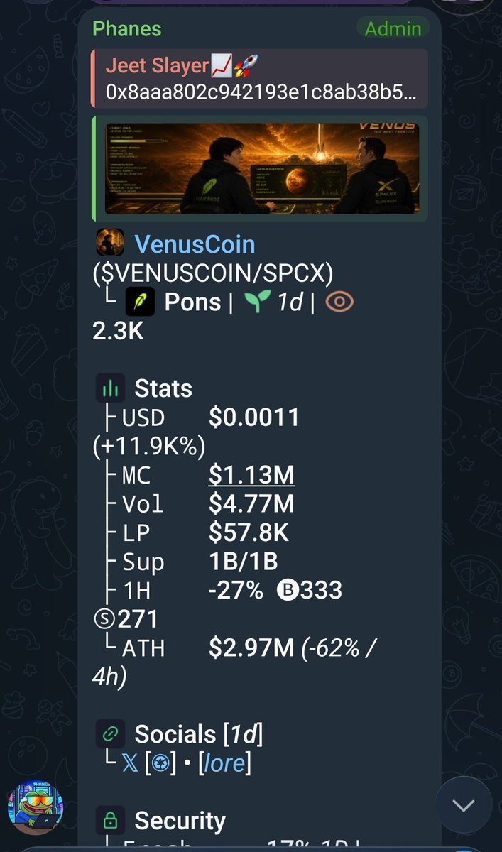 Jeetslayer00's tweet photo. 3.7X  PROFIT SECURED 📈  $VENUSCOIN

PRIVATE TG CHADS STAY PRINTING 💥 

0x8aaa802c942193e1c8ab38b52814ba211d643f9f https://t.co/RmnS3dbtQl