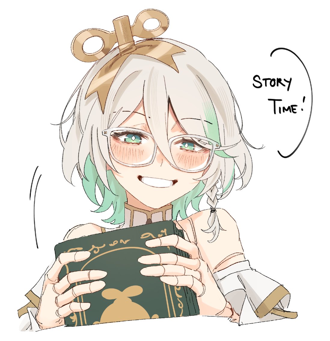 MittsumiA's tweet photo. lovely story time 💚 mmmm....glasses tho.. #Immergination https://t.co/lE2Y9RvNnZ
