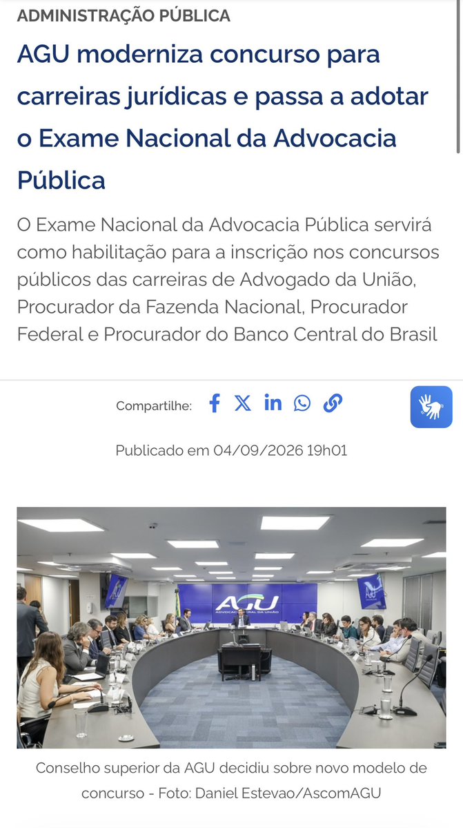 Kyoshidaterra's tweet photo. 🚨FOI CRIADO O EXAME NACIONAL DA ADVOCACIA PUBLICA🚨
Seguindo a tendência do ENAM, o conselho da da AGU oficializou e criou um exame para poder ser habilitado a realizar concursos da carreira de AGU, PFN e Procurador do Banco Central do Brasil, logo mais teremos ENAMP e ENADP https://t.co/5DdONvGSLE
