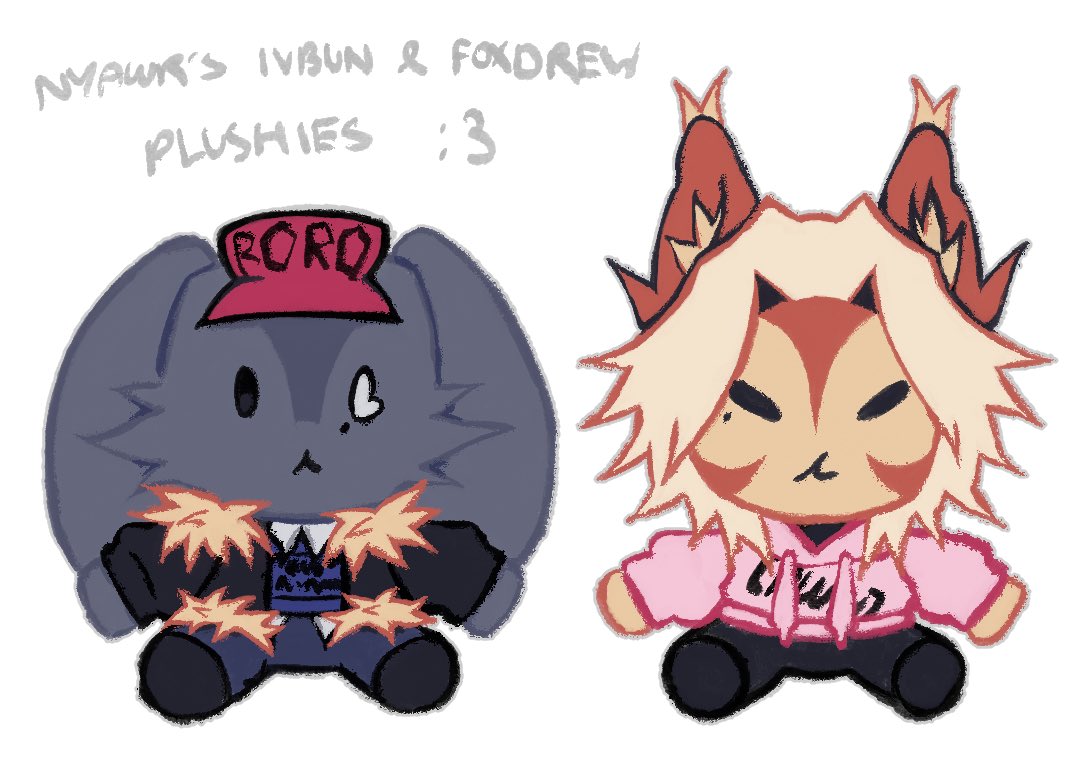 nyawrcut's tweet photo. my bad things plushie redesigns :3 #badthings https://t.co/ufTOpj6SbK