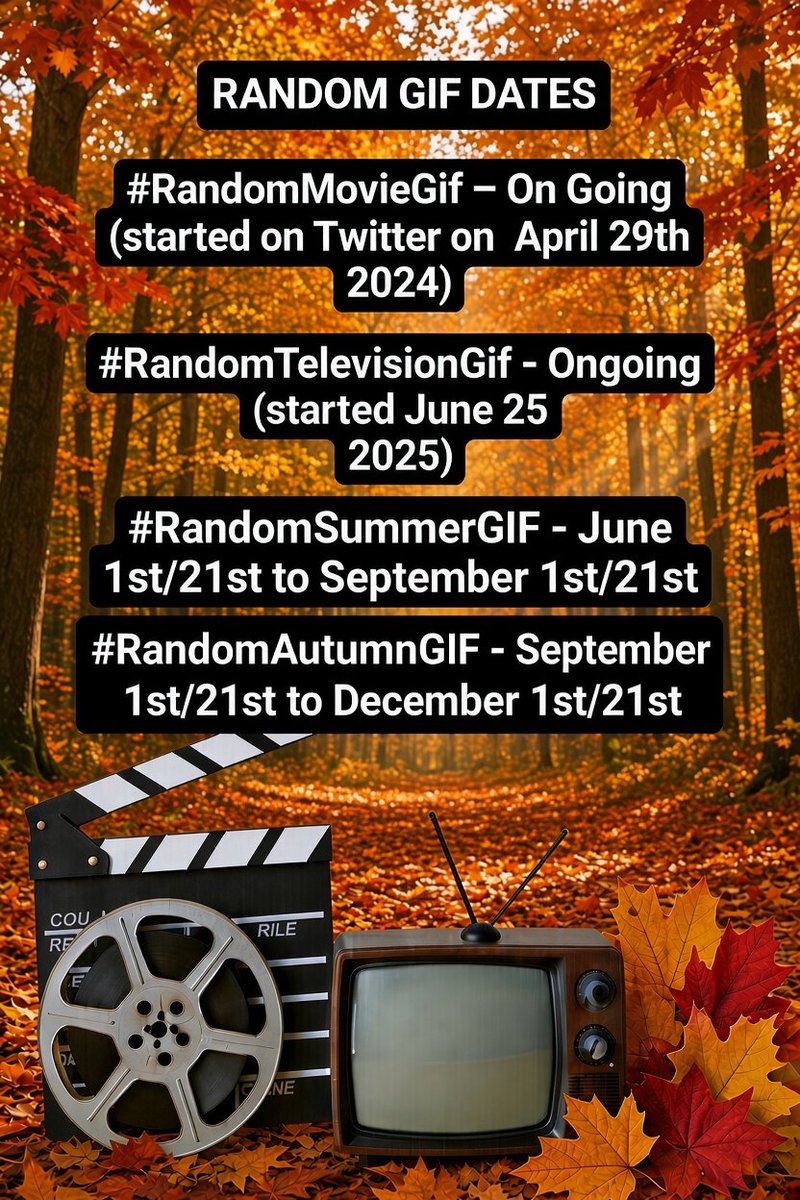 MarkFreeMyMind's tweet photo. On Dec 1st 2023, I posted a spontaneous #RandomChristmasGIF on Twitter.
Friends of friends joined in, followed each other and built friendships. We then did various other GIF topics
Simply post GIFs for
#RandomMovieGIF
#RandomTelevisionGIF
#RandomAutumnGIF
All welcome https://t.co/BlhfUgXfUs