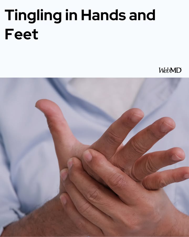 WebMD's tweet photo. Tingling hands, feet, or both is an extremely common and bothersome symptom. Take a look at some possible causes. https://t.co/6rNB2oxfBf https://t.co/GDgfFb0lX5