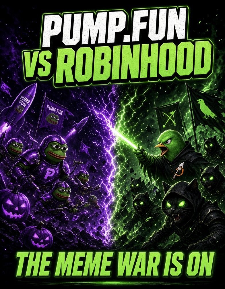 Meiiids's tweet photo. Robinhood just invaded memecoins with their EVM chain 🦅
https://t.co/Ovhqo0PldU community is feeling it hard.
Real degens stay on Solana.

#PumpFun #RobinhoodChain #Memecoin #Solana https://t.co/GErNJfYV2d