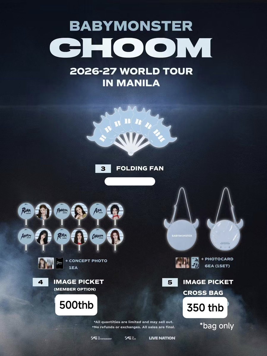 _kyesooo's tweet photo. anyone interested in babymonster CHOOM in Manila Tour Merchandise?

payment : wise
ship thru : ems or others
Price below without photocards
just dm me if you want with photocards or other items

#babymonster_choom_in_manila #ตลาดนัดbabymonster https://t.co/o9om8j1mFg