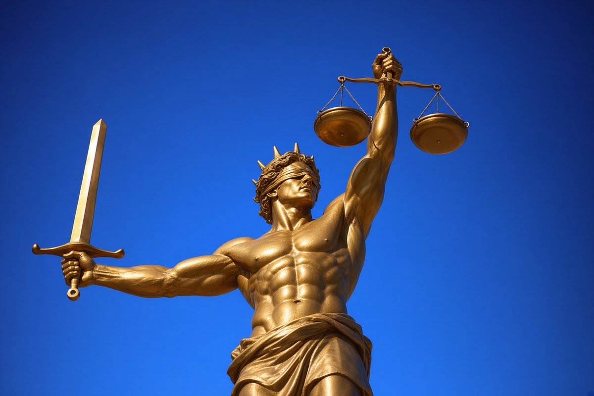 SPCXMacGuffin's tweet photo. @libsoftiktok Lady of Justice has been replaced by the Based Man of Justice: https://t.co/FgrO9lEYZc