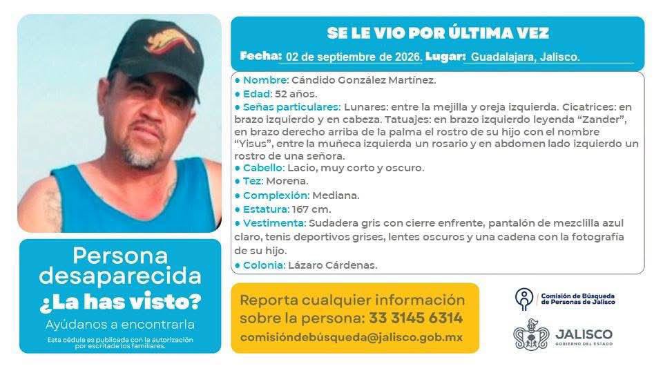 ZonaDocs's tweet photo. #Urgente Padre buscador desaparecido en Jalisco. 🚨

El colectivo Luz de Esperanza denuncia la desaparición de su compañero Cándido González Martínez, padre de Jesús Enrique González Salazar, desaparecido en 2023. https://t.co/06Czl6LZ9j