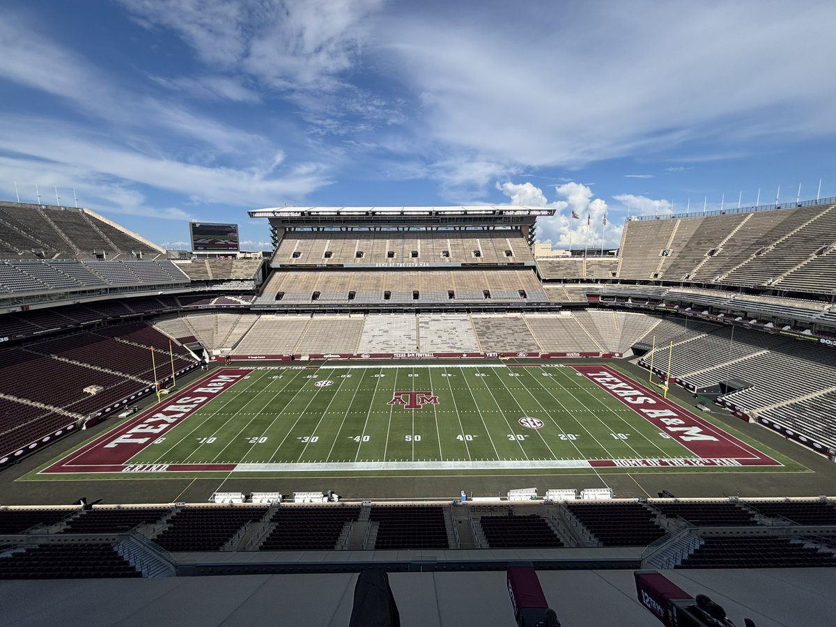 aggiefieldstaff's tweet photo. All dressed up and ready for @AggieFootball to BTHOMizzSt. A few small changes to the field layout and design for this year bit we’re ready to go for another great season! Gig ‘em 👍 https://t.co/SR1XPp561E