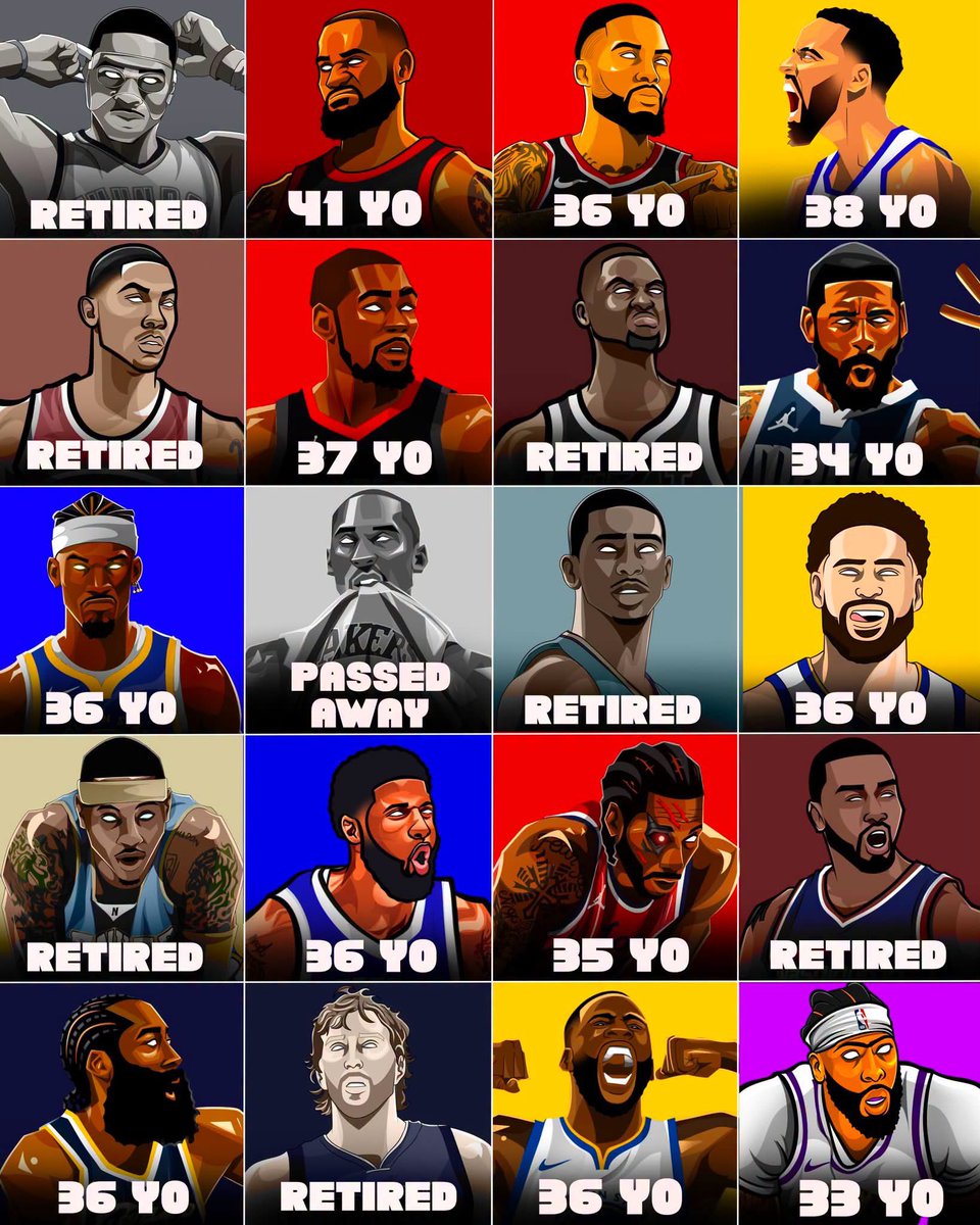 NBAMemes's tweet photo. The era we grew up watching is slowly coming to an end 💔 https://t.co/LqV2uyLuRx