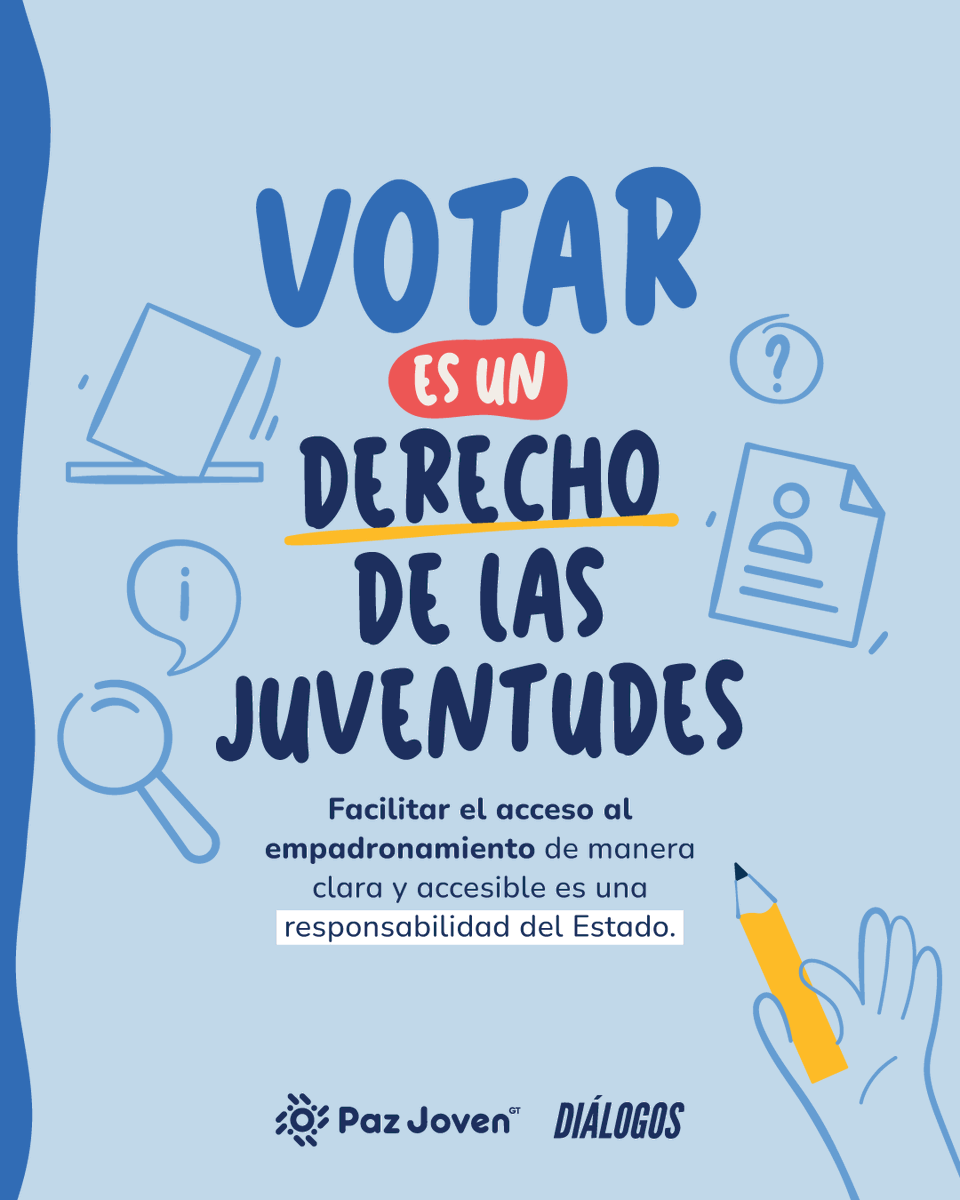 DialogosGuate's tweet photo. 📊 En el sondeo de Juventudes que hicimos junto a @PazJovenGt, también preguntamos a las juventudes ya empadronadas qué tan claro les pareció el proceso de empadronamiento.

🧐 La respuesta sorprende: ni siquiera entre quienes ya están en el padrón la claridad es total. Una parte importante todavía describe el trámite como confuso.

📢 Facilitar el acceso al empadronamiento de forma clara y accesible es una responsabilidad del Estado, estamos a tiempo para aumentar los esfuerzos y acercar el empadronamiento a las juventudes guatemaltecas 🇬🇹.

Conocé el tablero de empadronamiento 👇
https://t.co/W5hieaqPWa