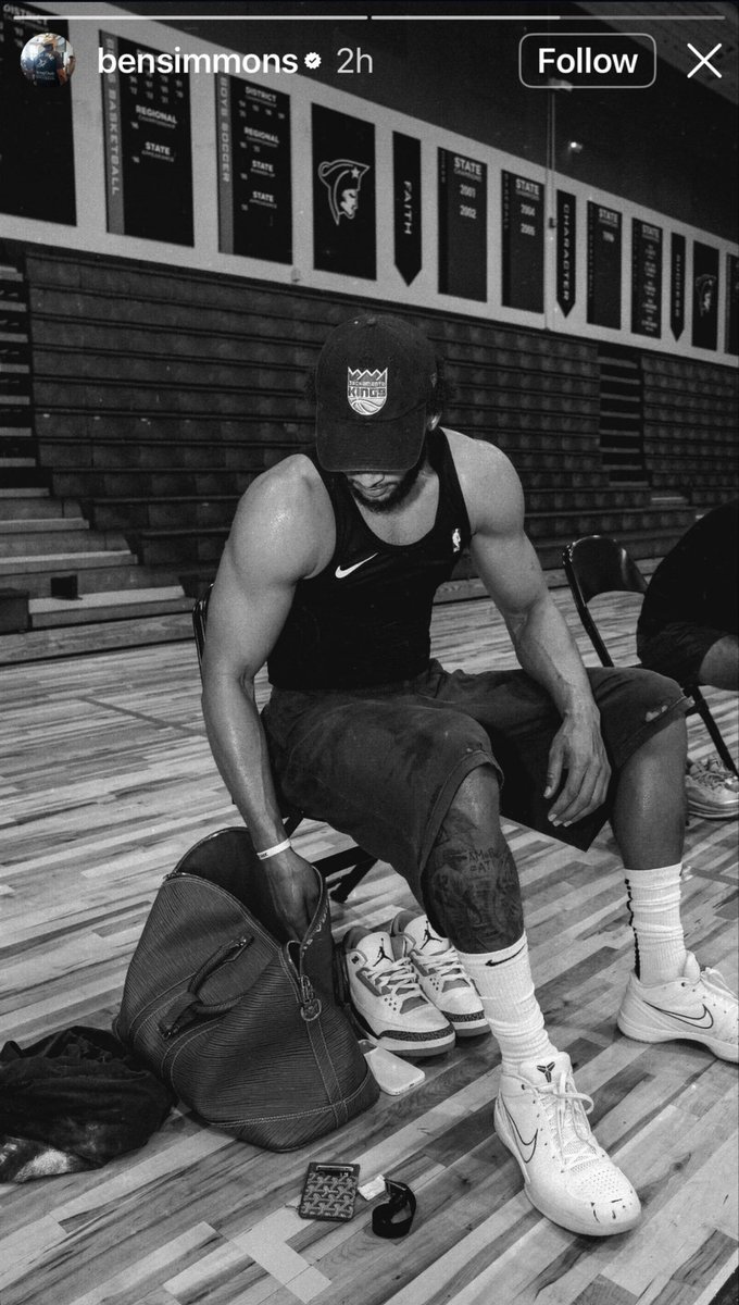 hoopsden1's tweet photo. Ben Simmons on his IG story https://t.co/7YDorEbaNT