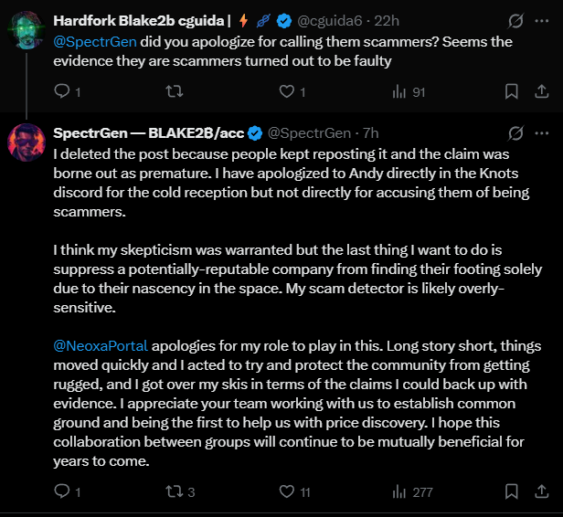 jdstuart's tweet photo. It was slander-for-slander, tit-for-tat childishness. Both parties eventually deleted/retracted their statements. Blowing it out of proportion and getting in the middle of someone else's argument to arbitrate is super weird where I come from. 

Crying "slander" in the middle of a twitter feud is just 🙄 If you don't understand that, I can't explain it to you.

Again, just my observation.