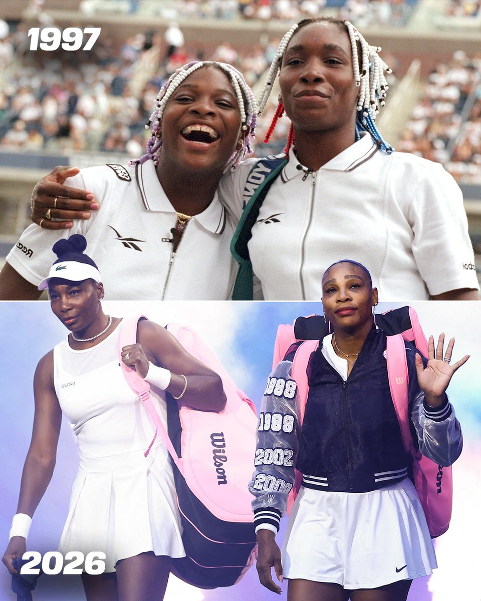 espnW's tweet photo. From little girls with a dream to legends of the game ❤️

Full circle for Serena and Venus Williams at the US Open 🎾 https://t.co/E5zTBbE0XF