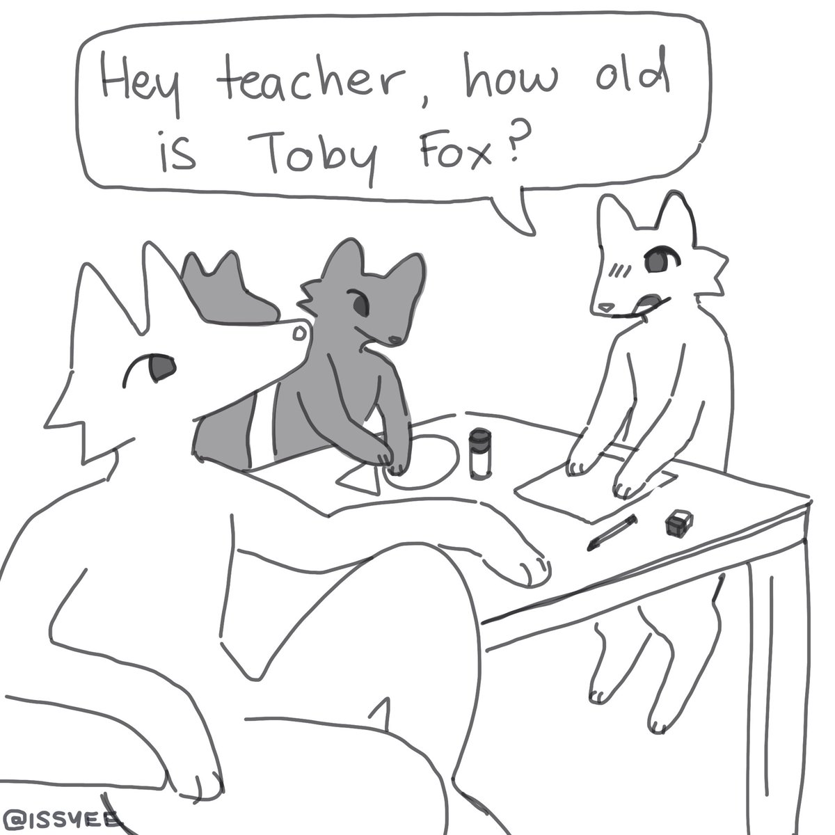 issyee_'s tweet photo. Kid asked me how old Toby Fox is… 1/2 https://t.co/ab5NOTPaUU
